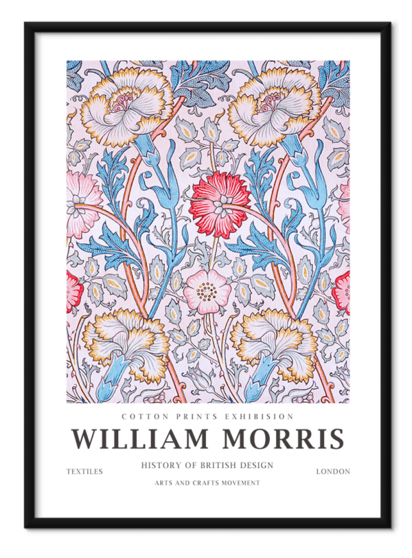 Free downloadable wall art from the William Morris collection titled Pink And Rose, download this wall art for free.