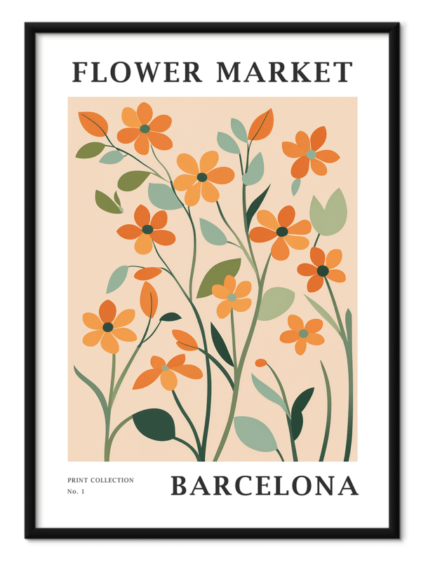 Free downloadable wall art from the Flower Market Series titled Barcelona, download this wall art for free.