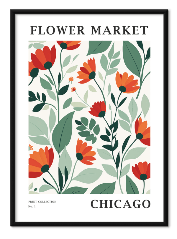 Free downloadable wall art from the Flower Market Series titled Chicago, download this wall art for free.