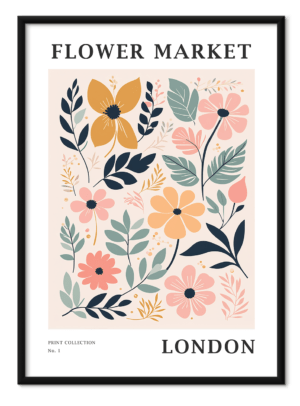 Free downloadable wall art from the Flower Market Series titled London, download this wall art for free.