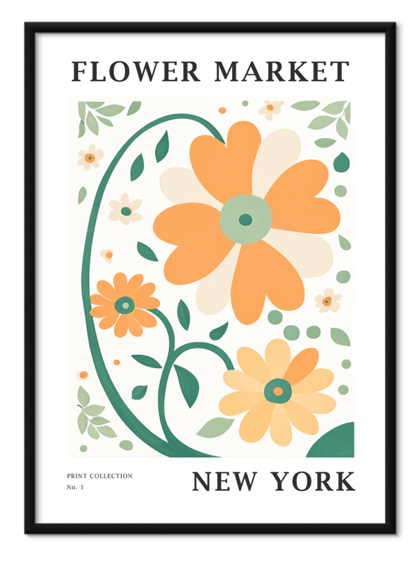 Free downloadable wall art from the Flower Market Series titled New York, download this wall art for free.