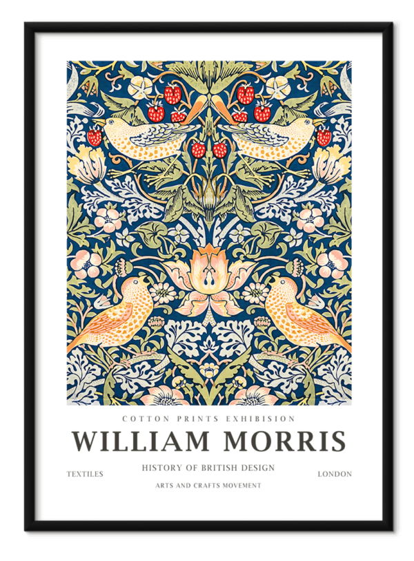 Free downloadable wall art from the William Morris collection titled Strawberry Thief, download this wall art for free.