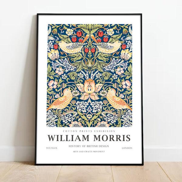 Free downloadable wall art from the William Morris collection titled Strawberry Thief, download this wall art for free.